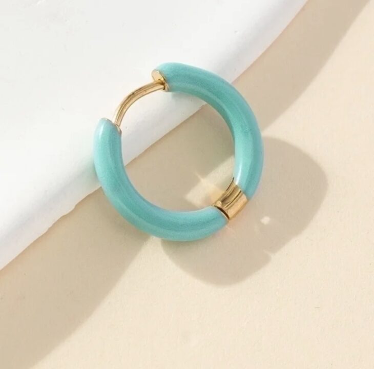 Κρικάκια από ανοξείδωτο ατσάλι χρώματος τιρκουάζ